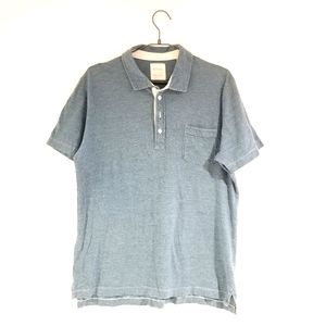 Billy Reid Men's Blue Cotton Pocket Polo L